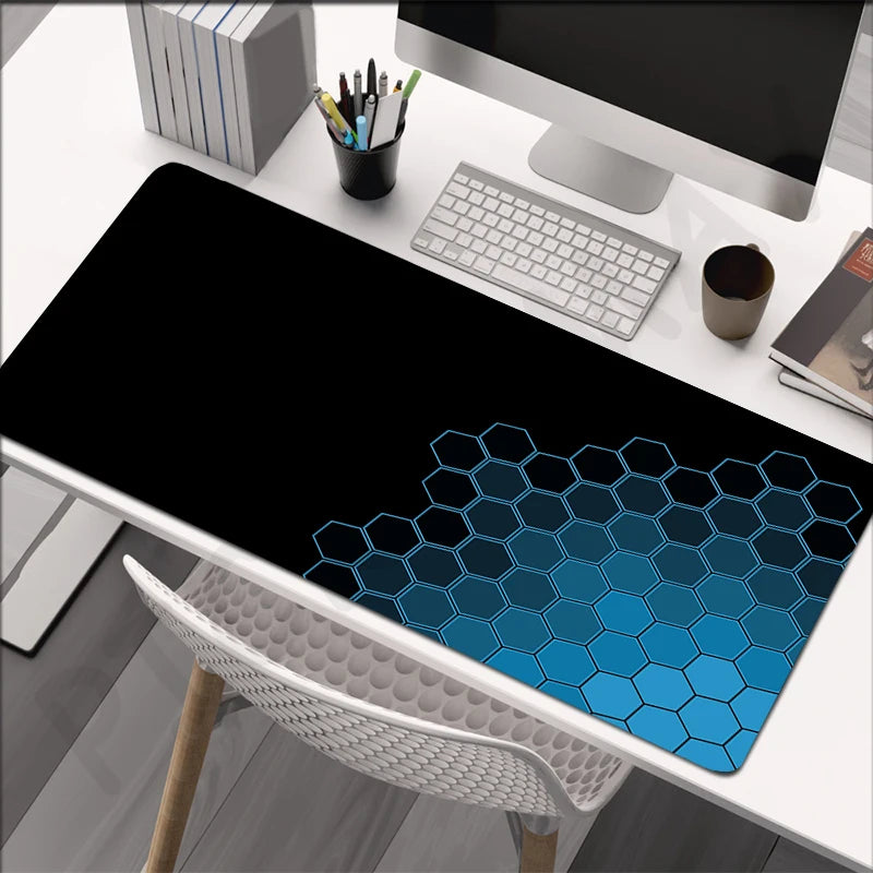 XXL anti-slip gaming mouse pad, hexagonal RGB design, various patterns