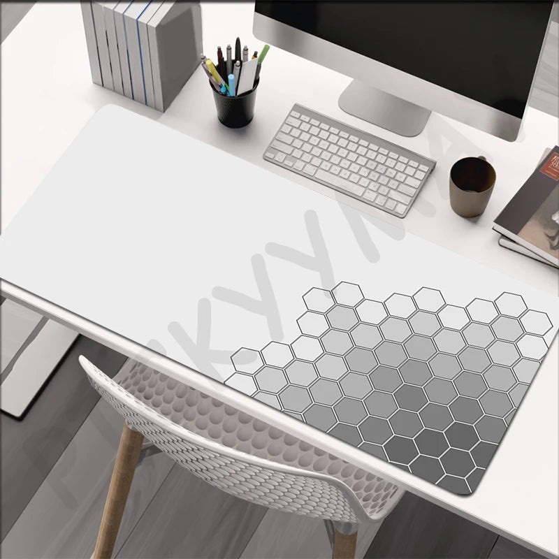 XXL anti-slip gaming mouse pad, hexagonal RGB design, various patterns