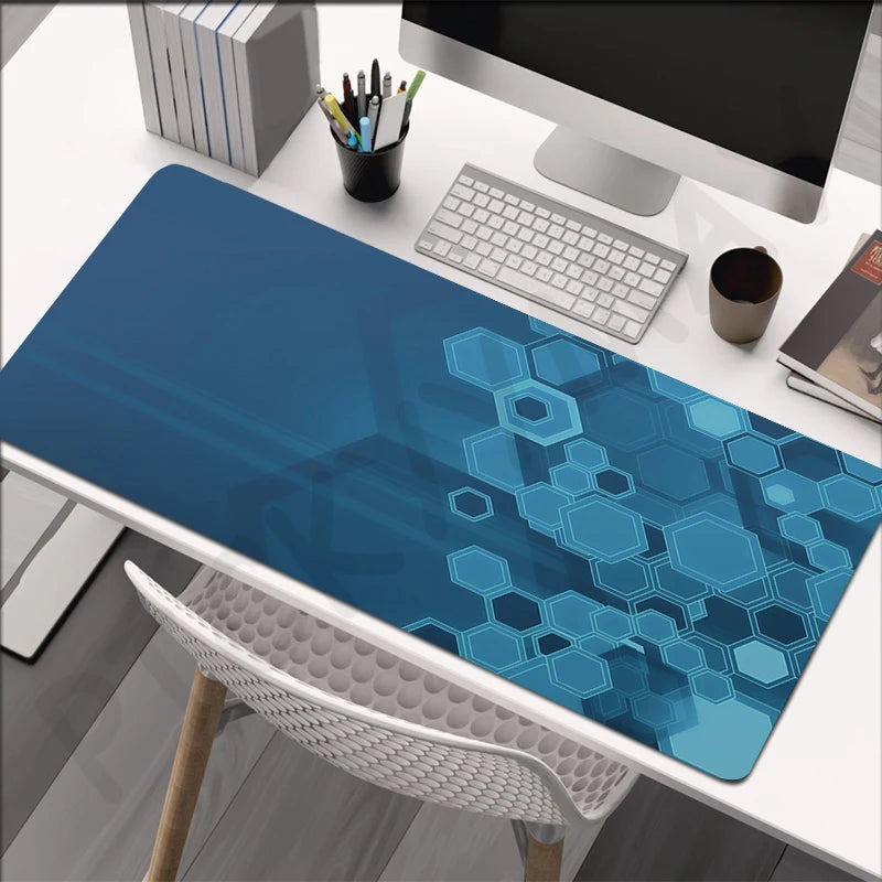 XXL anti-slip gaming mouse pad, hexagonal RGB design, various patterns