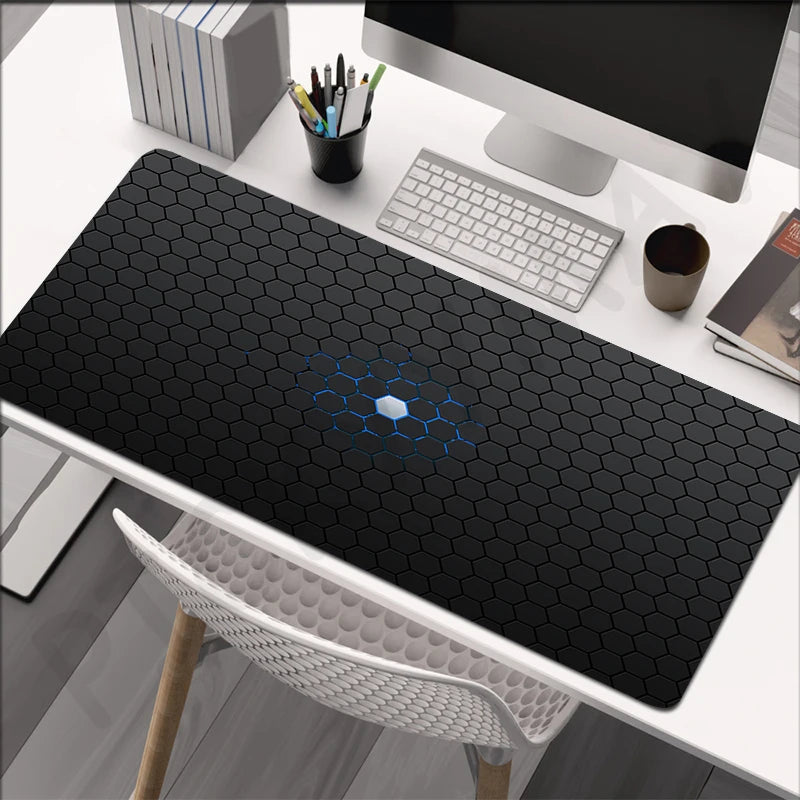 XXL anti-slip gaming mouse pad, hexagonal RGB design, various patterns