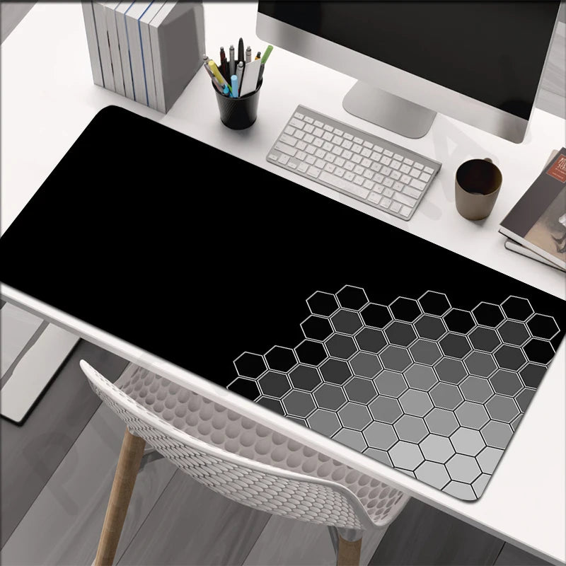 XXL anti-slip gaming mouse pad, hexagonal RGB design, various patterns
