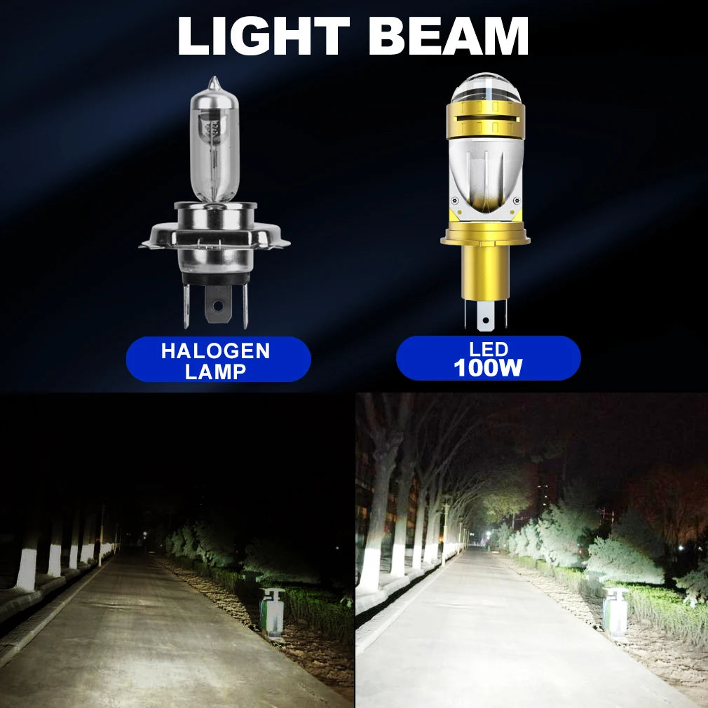 XSTORM H4 LED Projector Lens Headlight 100W 60000LM Car LED H4 Headlight Canbus Turbo High Power Mini Auto/Moto Lamp Fog Light ﻿