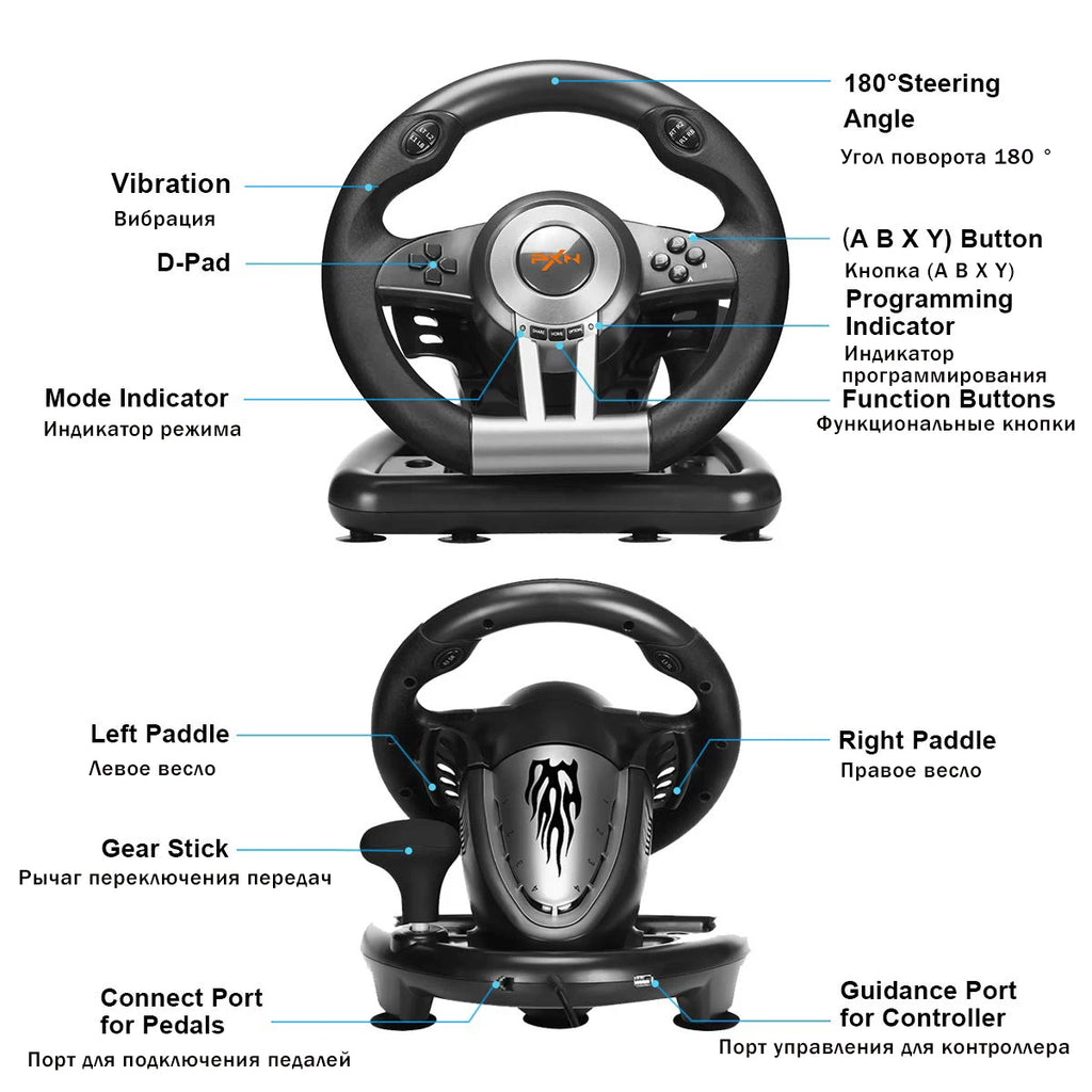 PXN V3 Pro Racing Wheel pentru PC & Console Wheel 180°